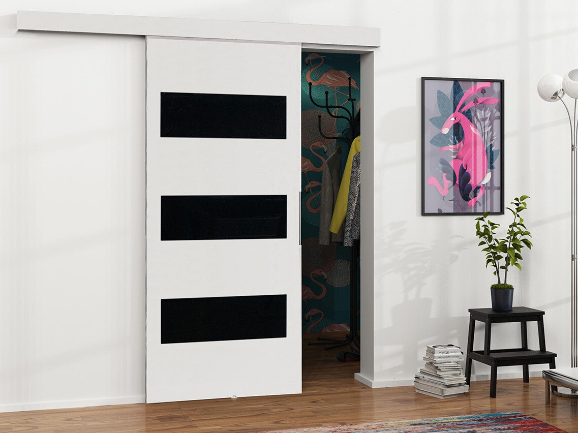 Плъзгаща се врата Dover 136 (Бял + Черен)