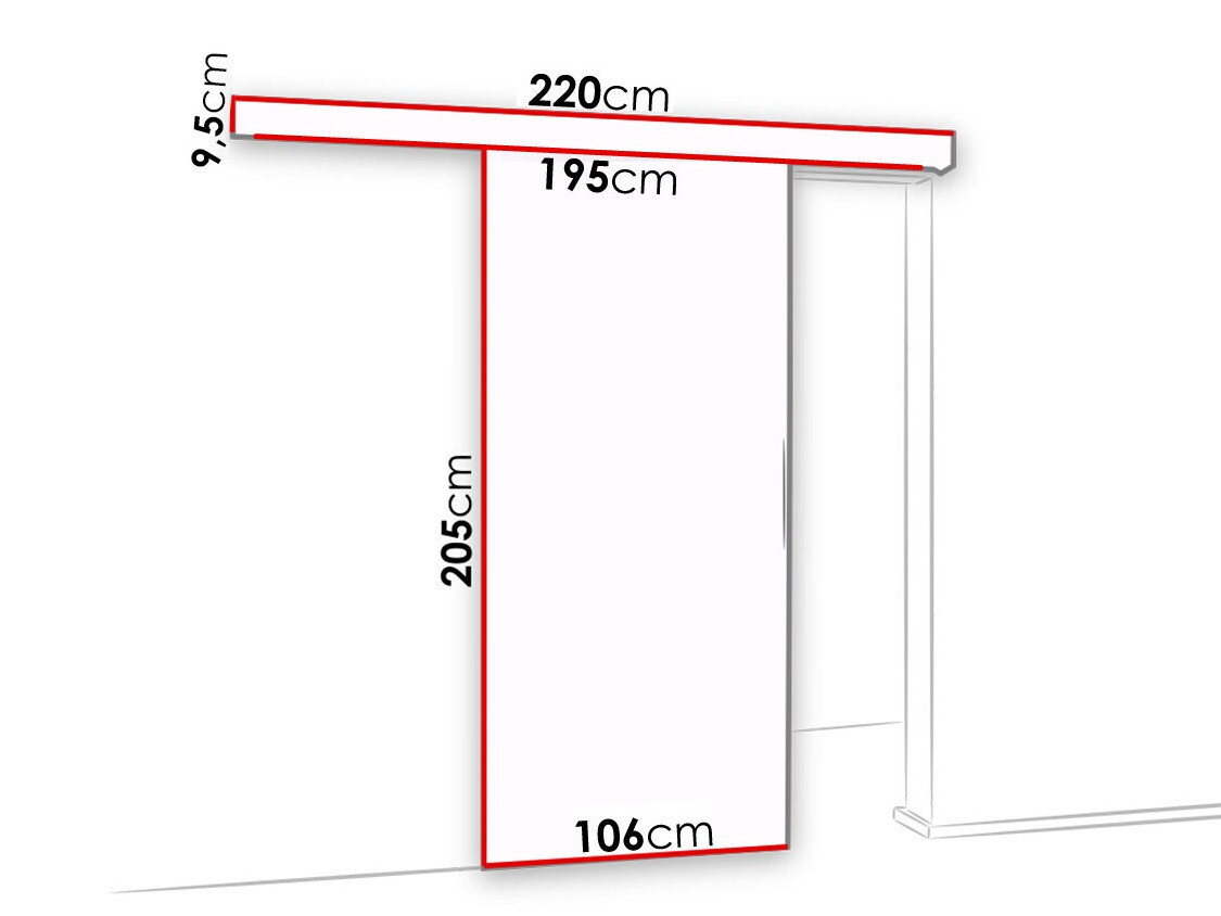 Плъзгаща се врата Dover 140 (Сонома дъб + Черен)