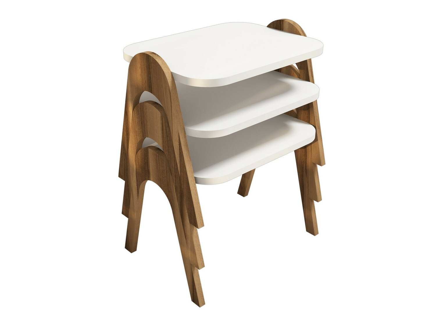 Комплект помощни маси Kailua 1621 (Opex + Бял)