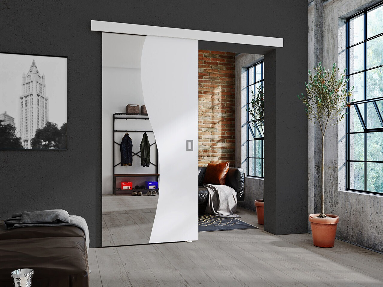 Плъзгаща се врата Dover 150 (Бял)