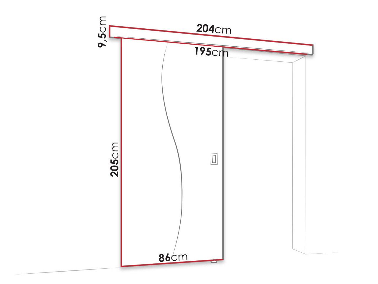 Плъзгаща се врата Dover 150 (Бял)