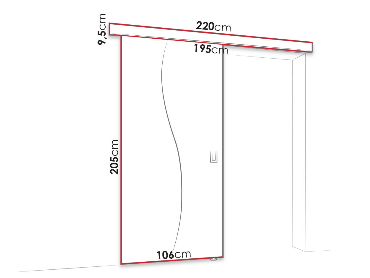 Плъзгаща се врата Dover 152 (Тъмен ясен)