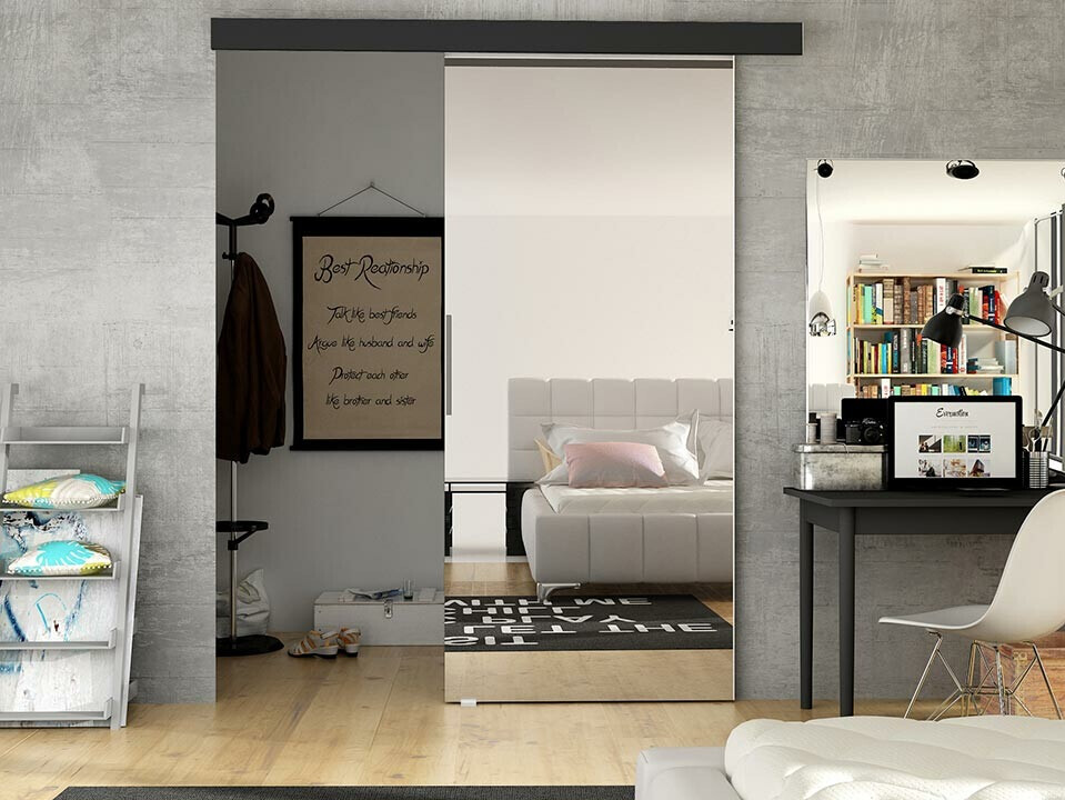 Плъзгаща се врата Closico Fundus II (Черен)