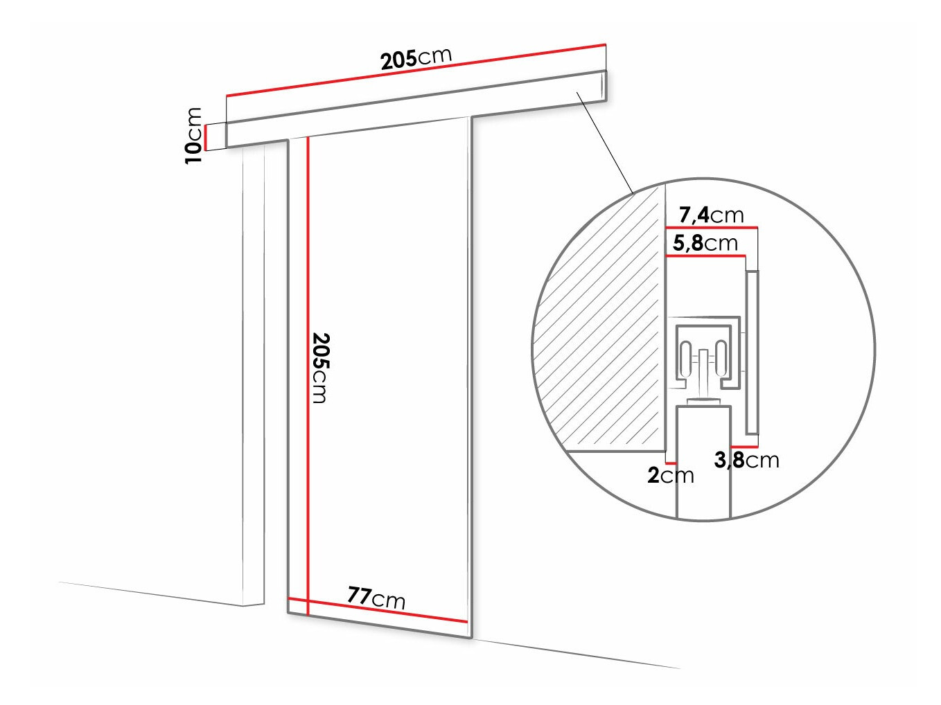 Плъзгаща се врата Closico Fundus IV (Сонома дъб)