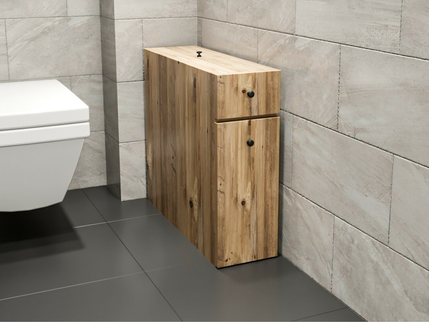 Стоящ шкаф за баня Kailua 183 (Дъб)