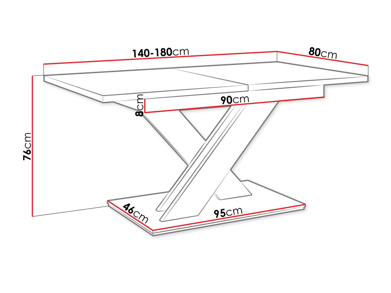 Маса Decium (Бял гланц)