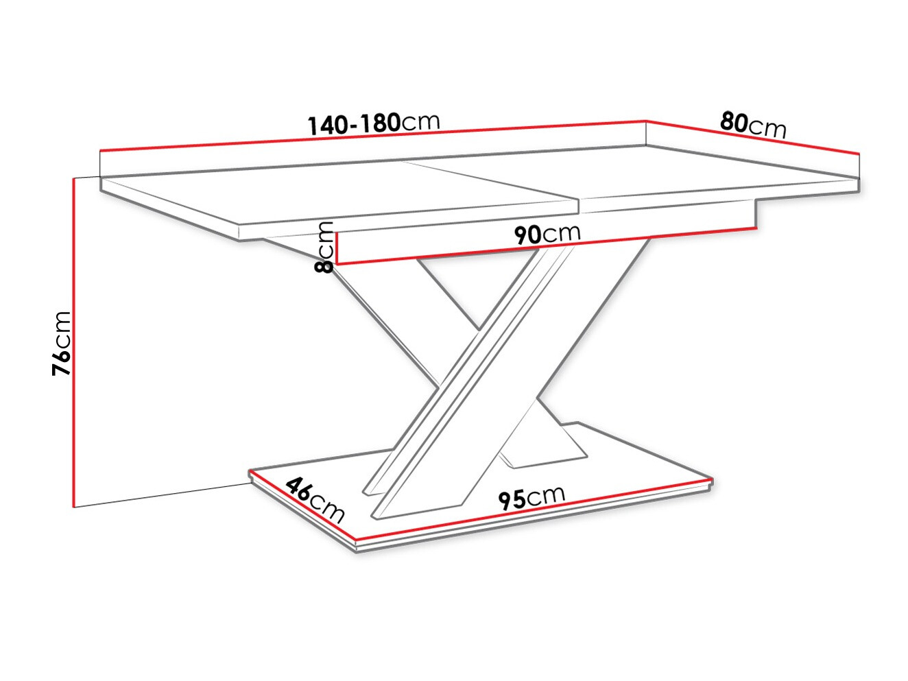 Маса Goodyear 103 (Бял + Бетон)