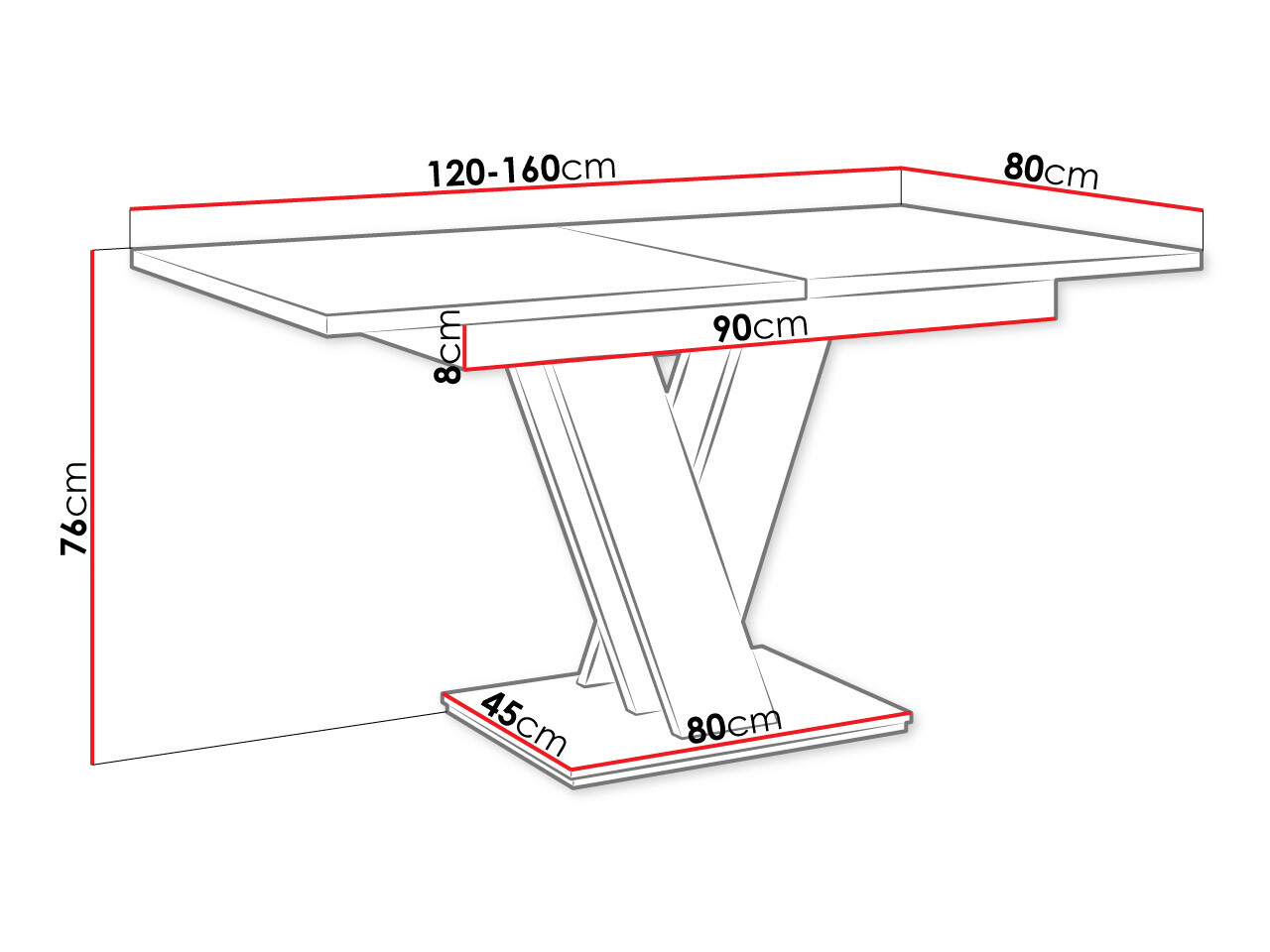 Маса Musus (Бял гланц)