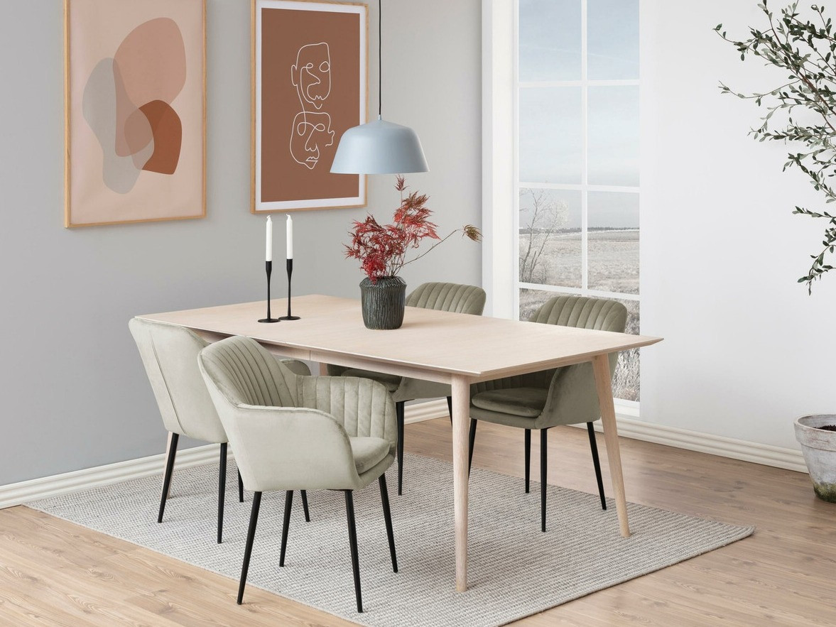 Маса и столове за трапезария Norsica 513 (Сметана + Черен)