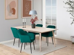 Маса и столове за трапезария Norsica 513 (Зелен + Черен)