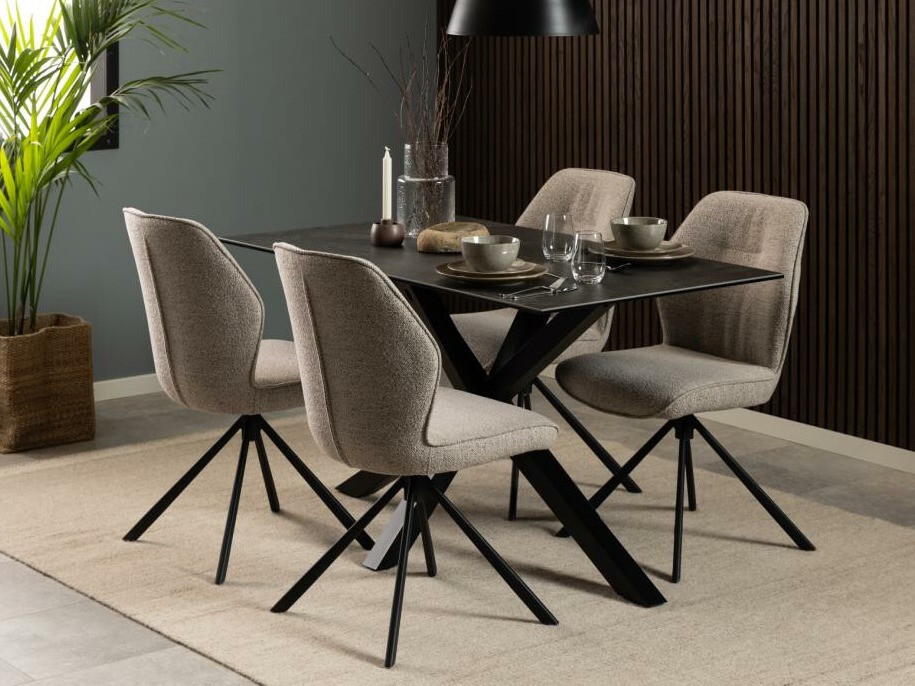 Стол Norsica 679 (Сметана + Черен)