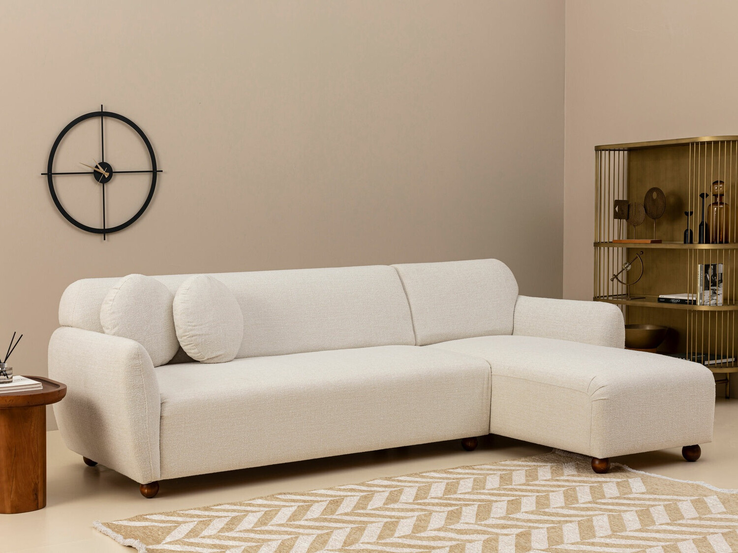 Ъглов диван Altadena 189 (Бял)