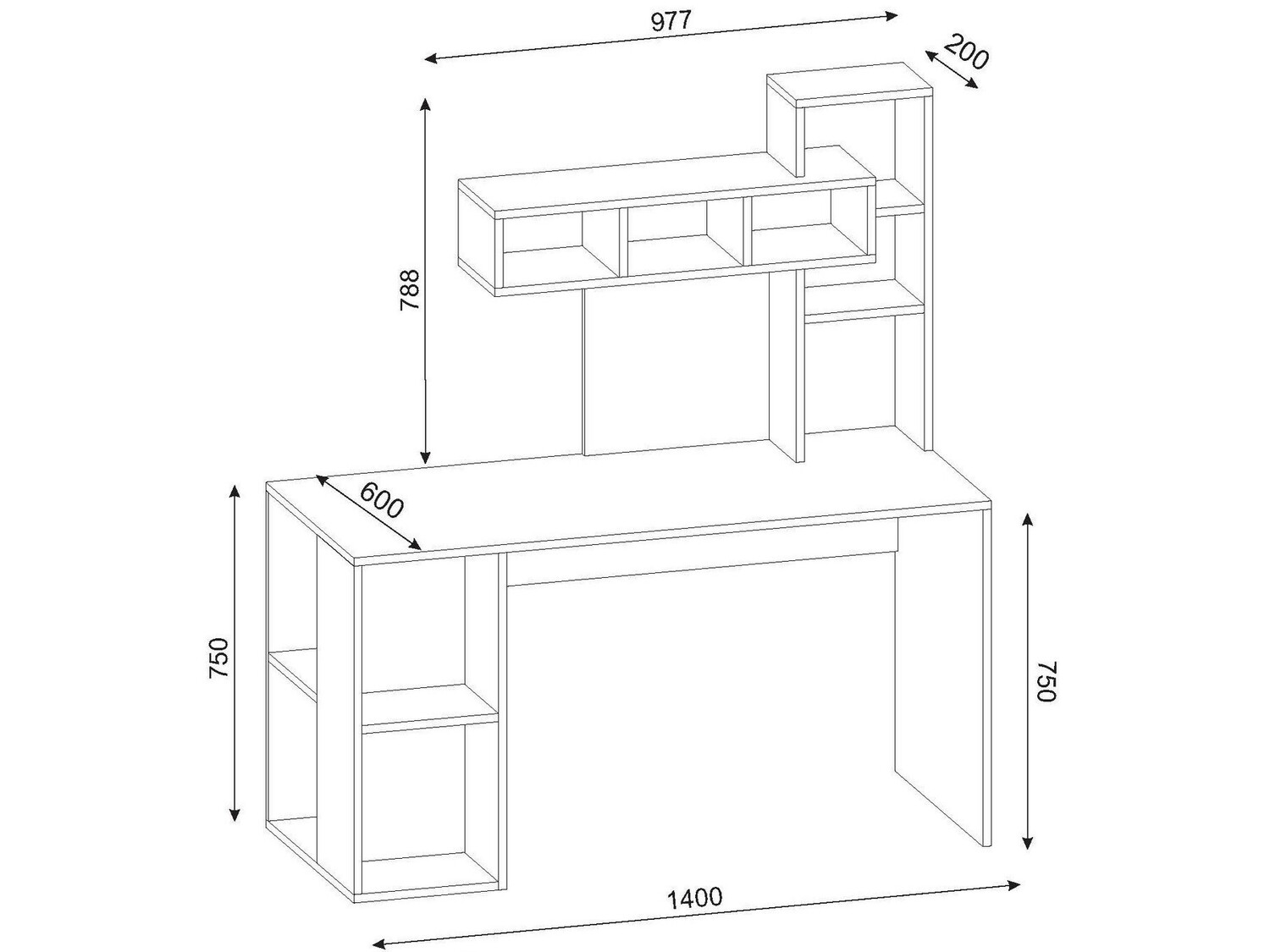 Офис бюро Kailua 296 (Светлокафяво + Бял)