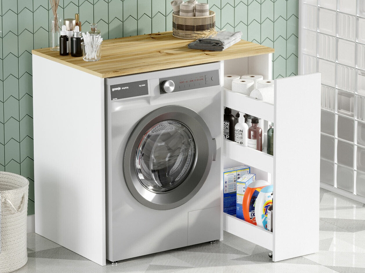 Шкаф за баня Kailua 339 (Бял + Дъб)