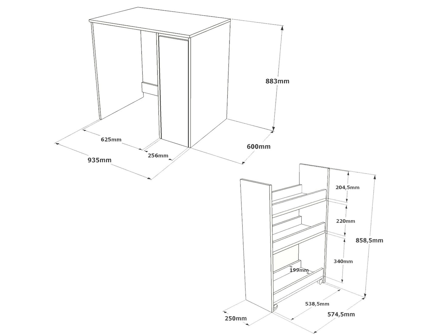 Шкаф за баня Kailua 339 (Бял + Дъб)