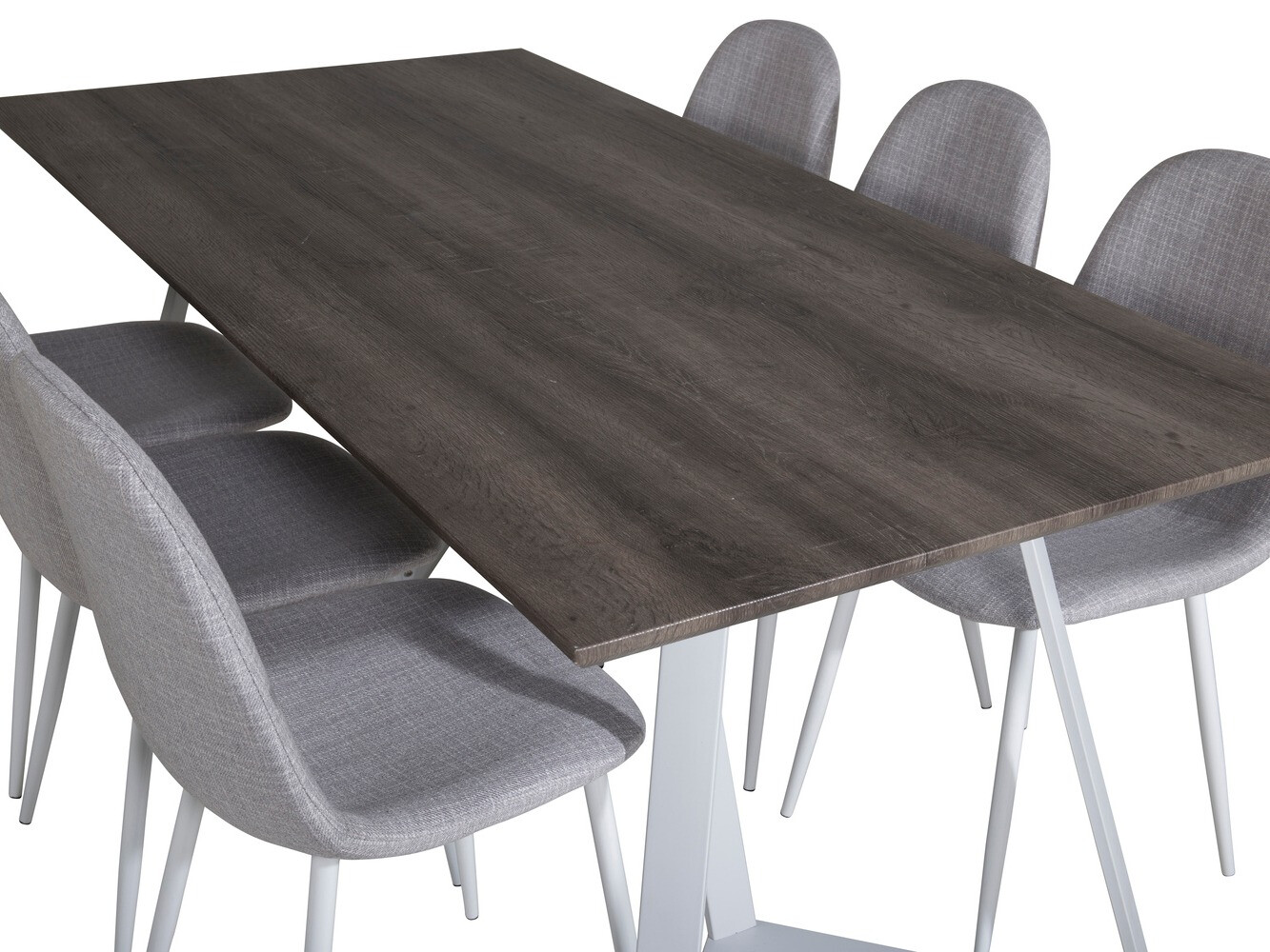 Маса и столове за трапезария Dallas 1804 (Светло сив + Бял)
