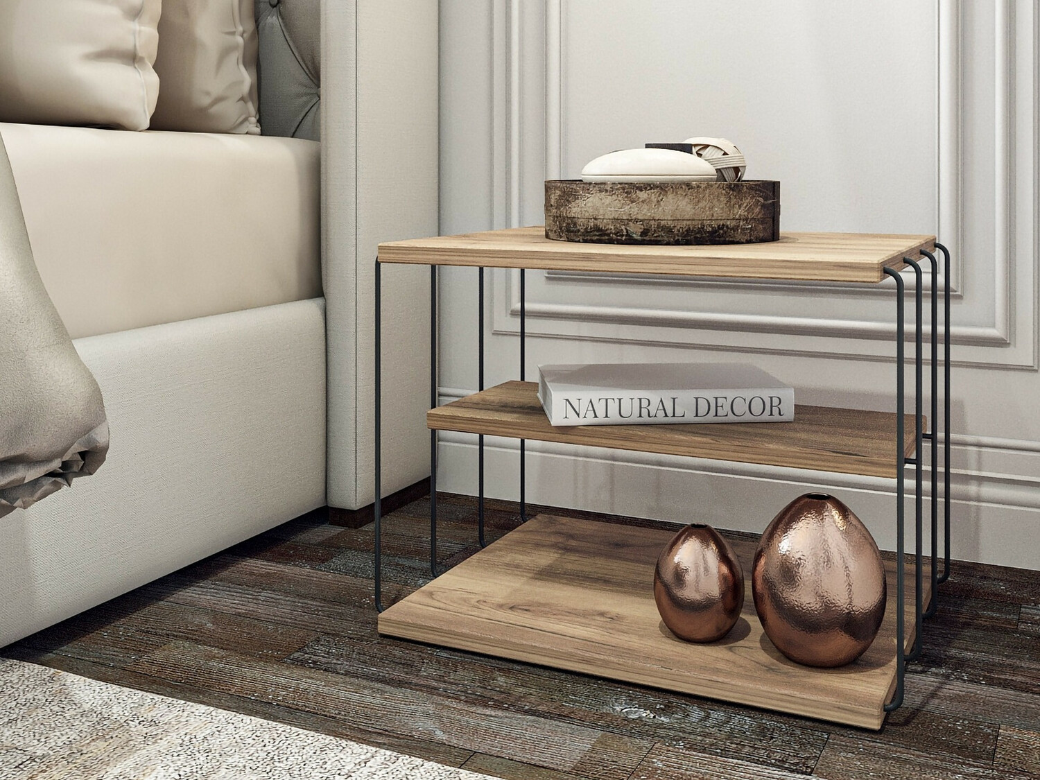 Помощна масичка Kailua 381 (Черен + Бор)