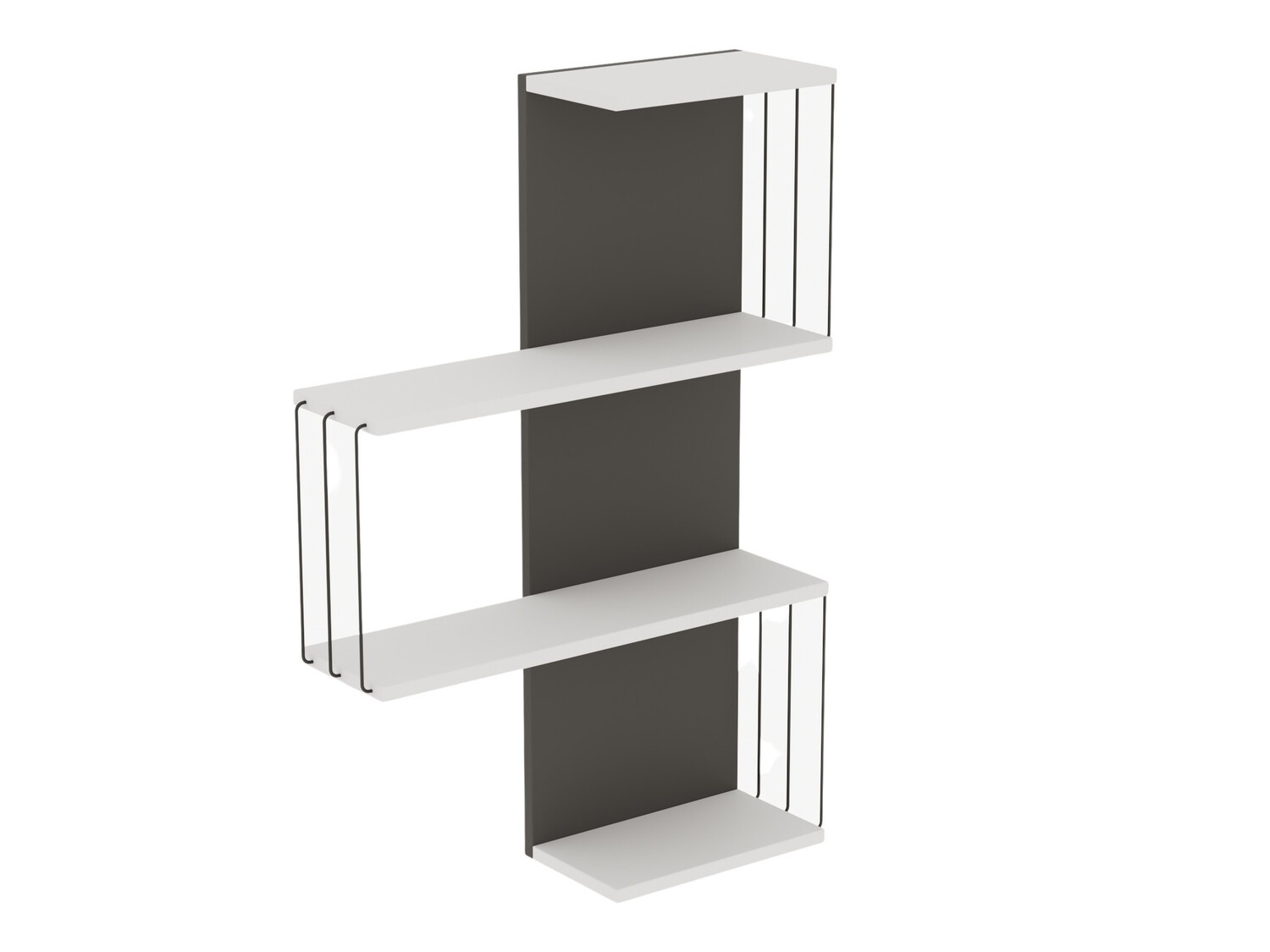 Стенна етажерка Kailua 406 (Бял + Антрацит)