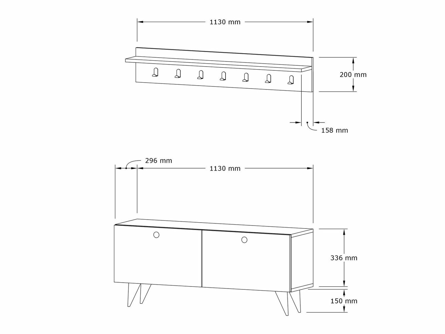 Комплект за антре Kailua 521 (Дъб)