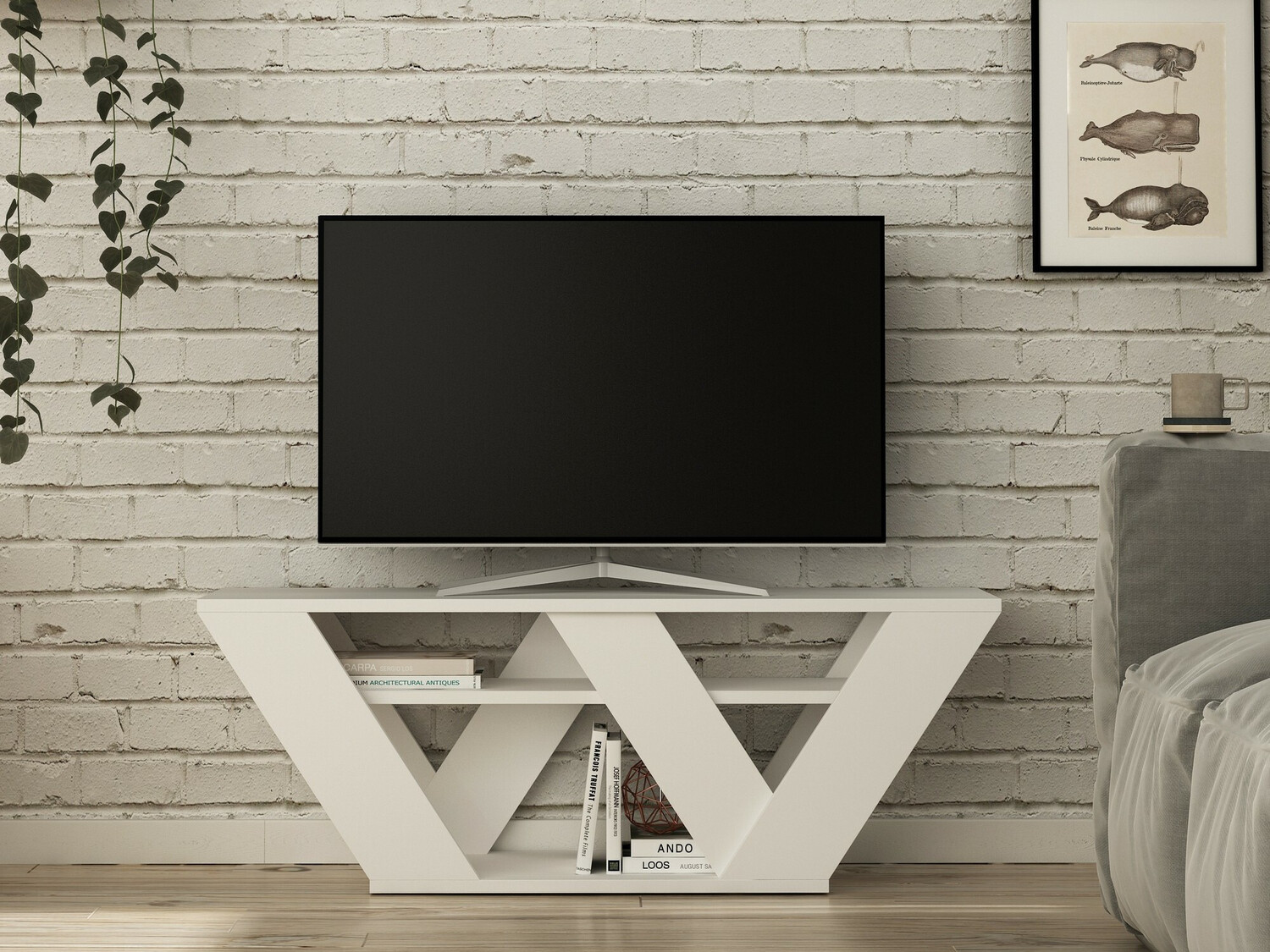 ТВ шкаф Kailua 457 (Бял)