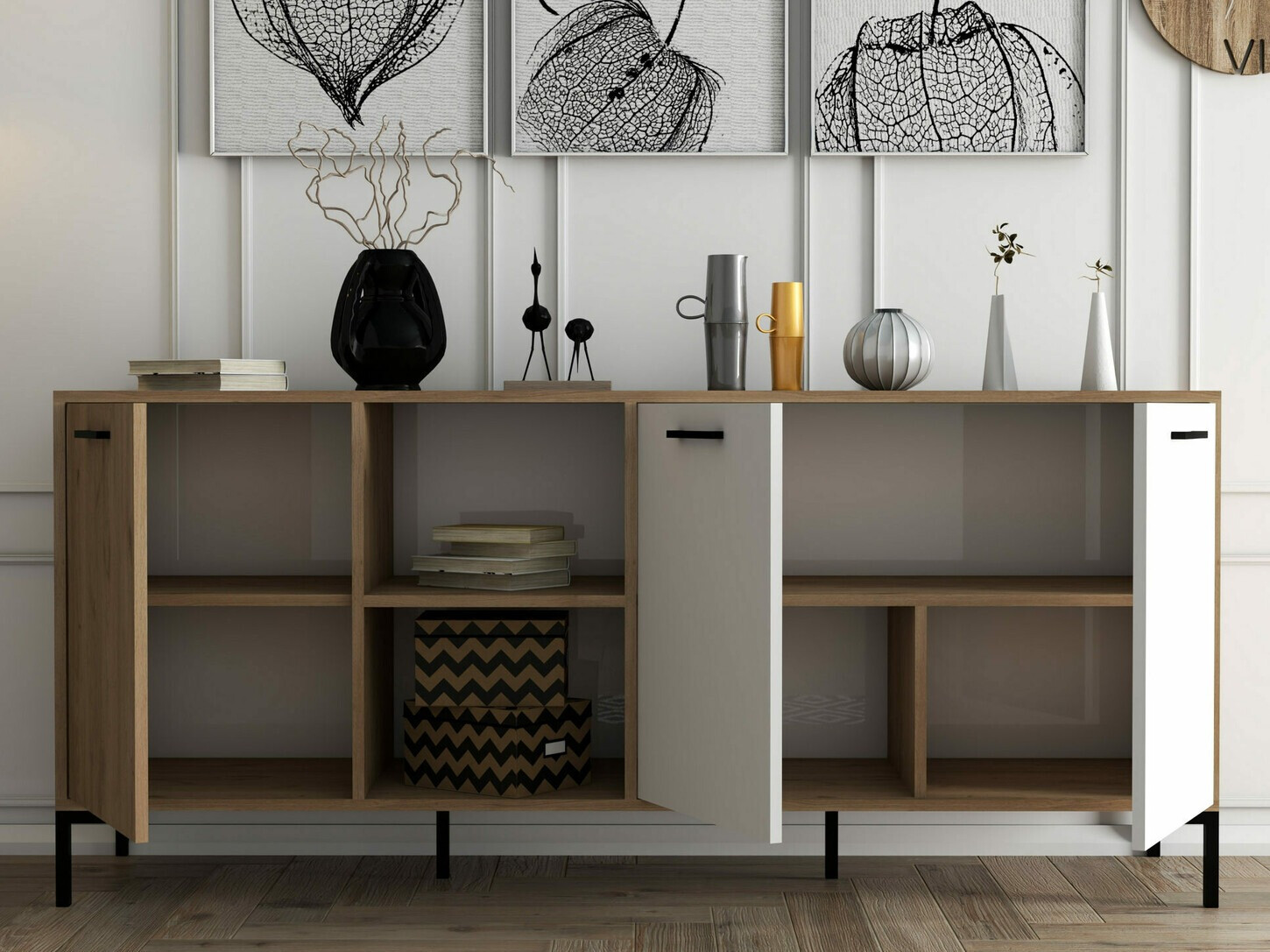 Шкаф Nolcava 101 (Бял + Дъб)