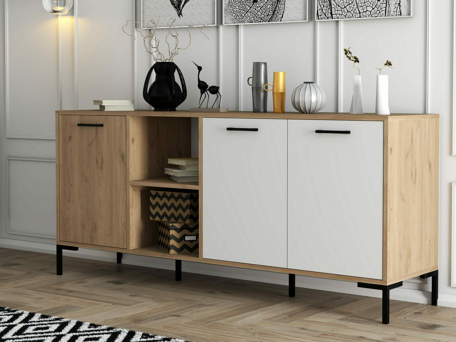 Шкаф Nolcava 101 (Бял + Дъб)