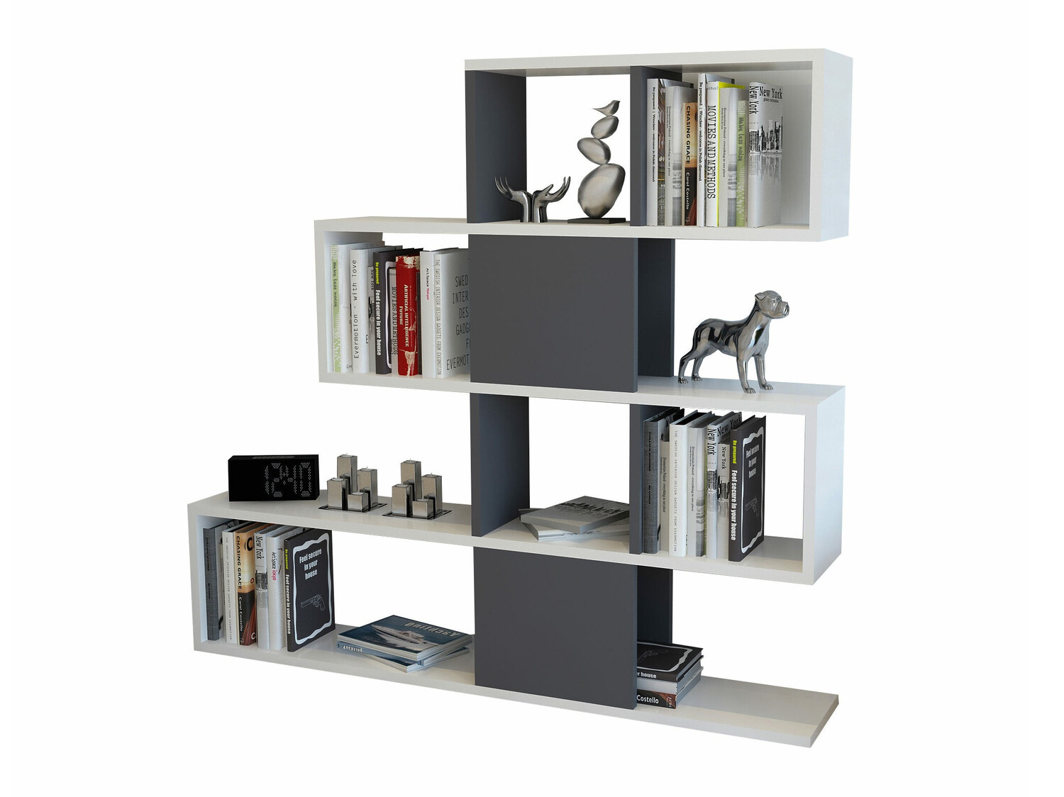 Етажерка Kailua 677 (Бял + Антрацит)