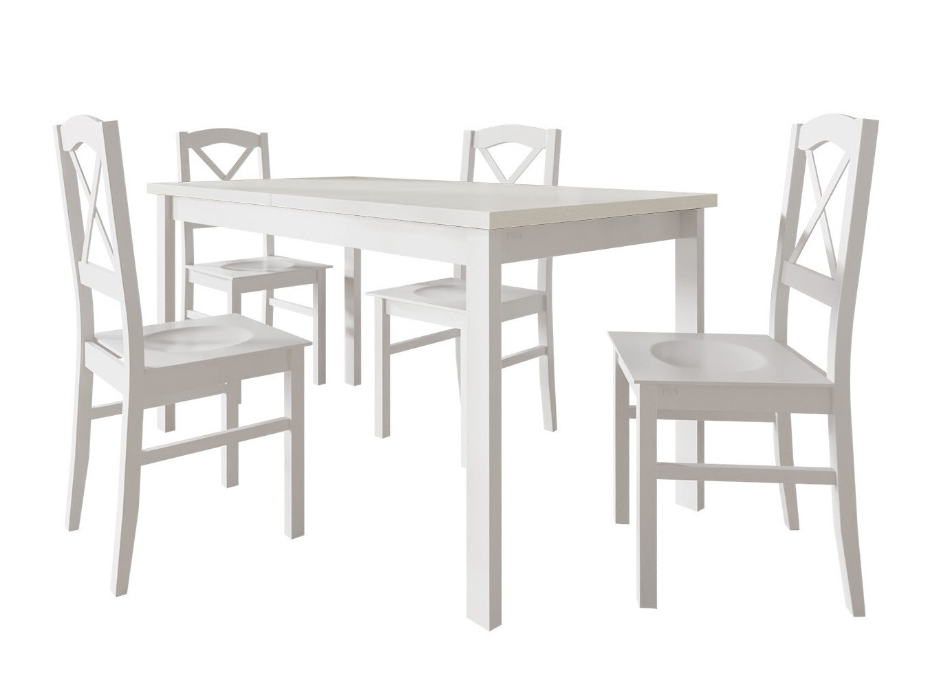 Маса и столове за трапезария Victorville 286 (Бял)