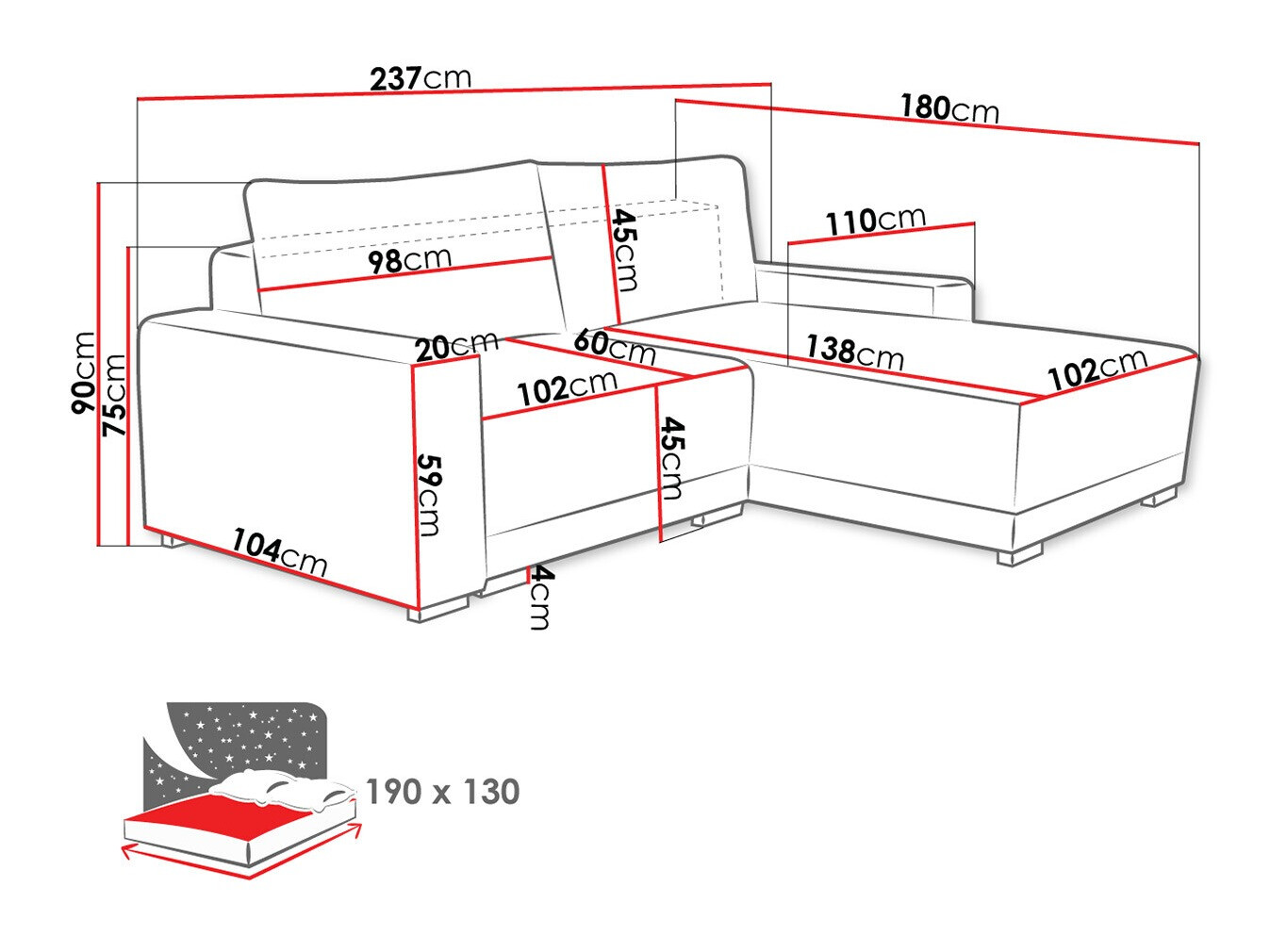 Ъглов диван Columbus 204 (Tilia 90)