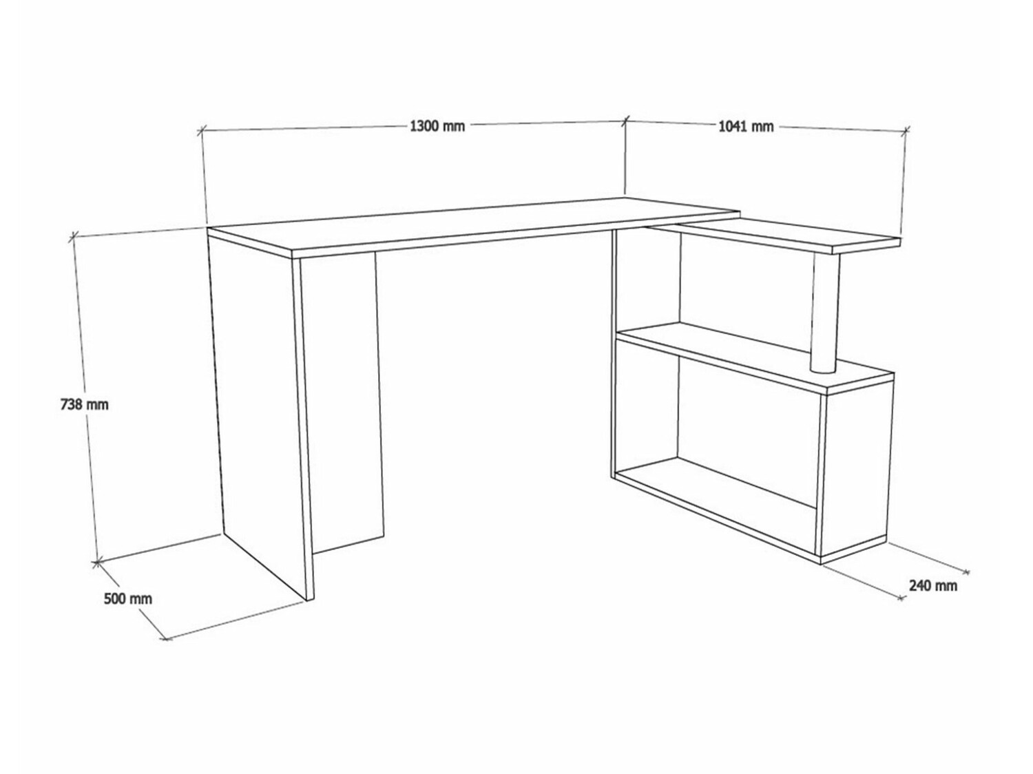 Ъглово офис бюро Kailua 792 (Орех)