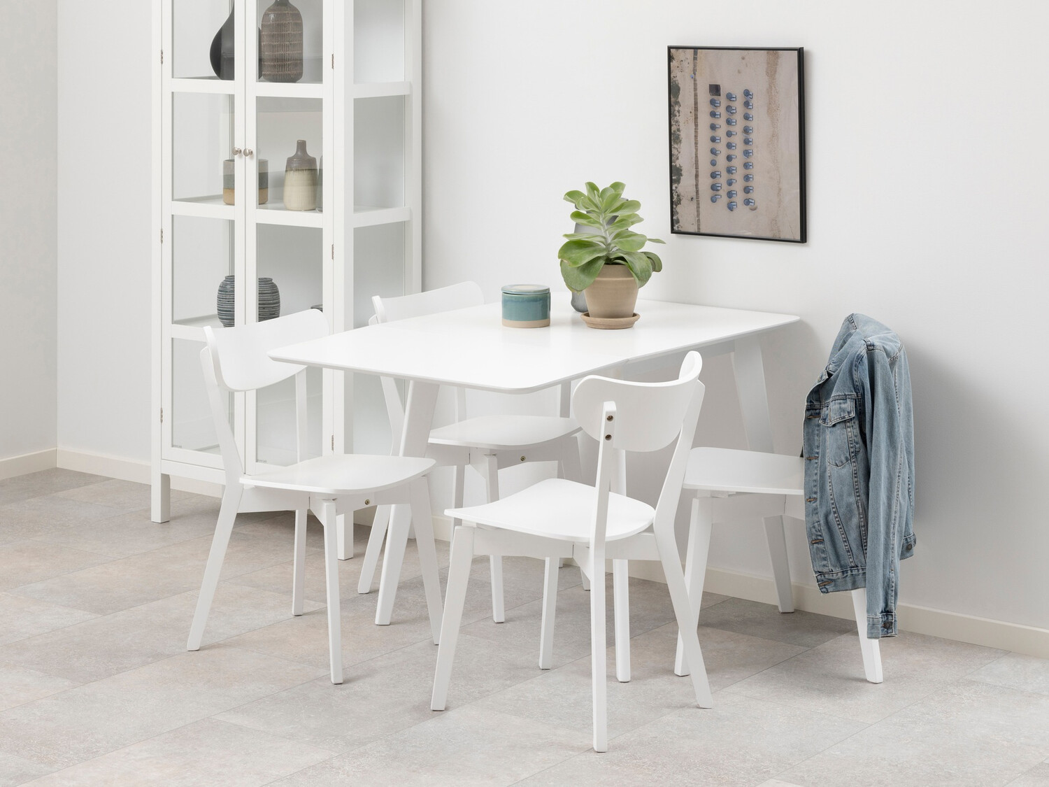 Маса и столове за трапезария Norsica 710 (Бял)