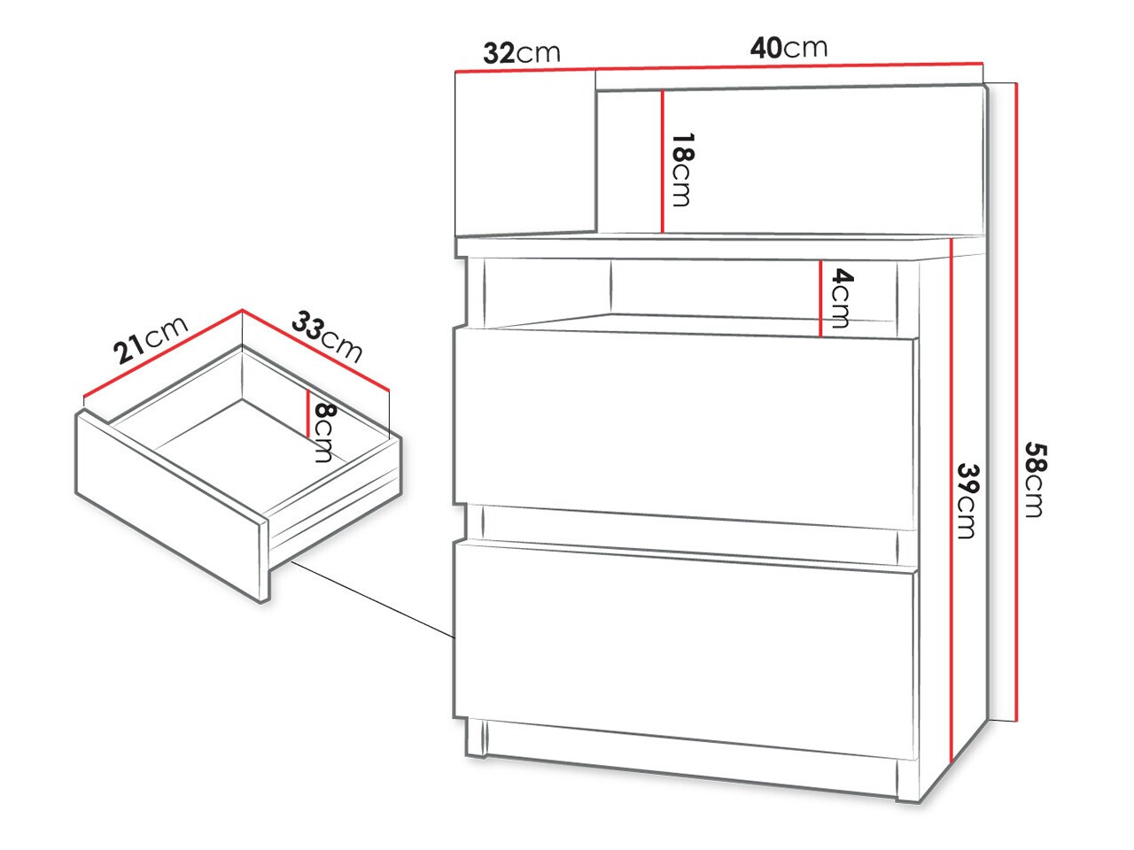 Нощно шкафче Comfivo 157 (Бял)
