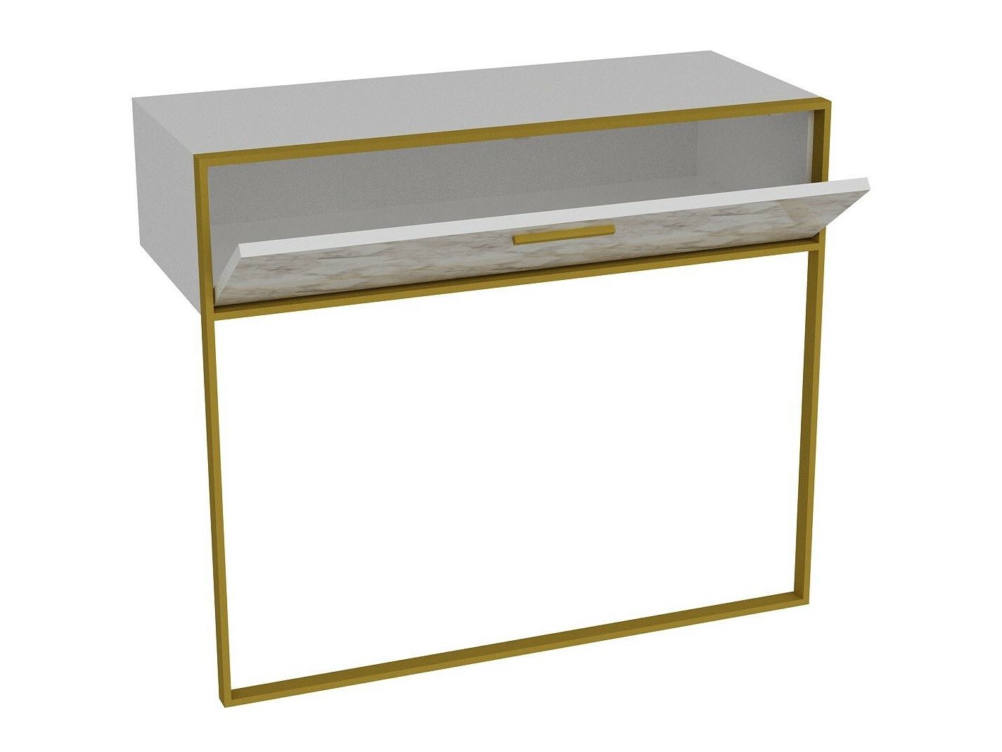 Конзолна маса Kailua 907 (Бял + Бял мрамор)