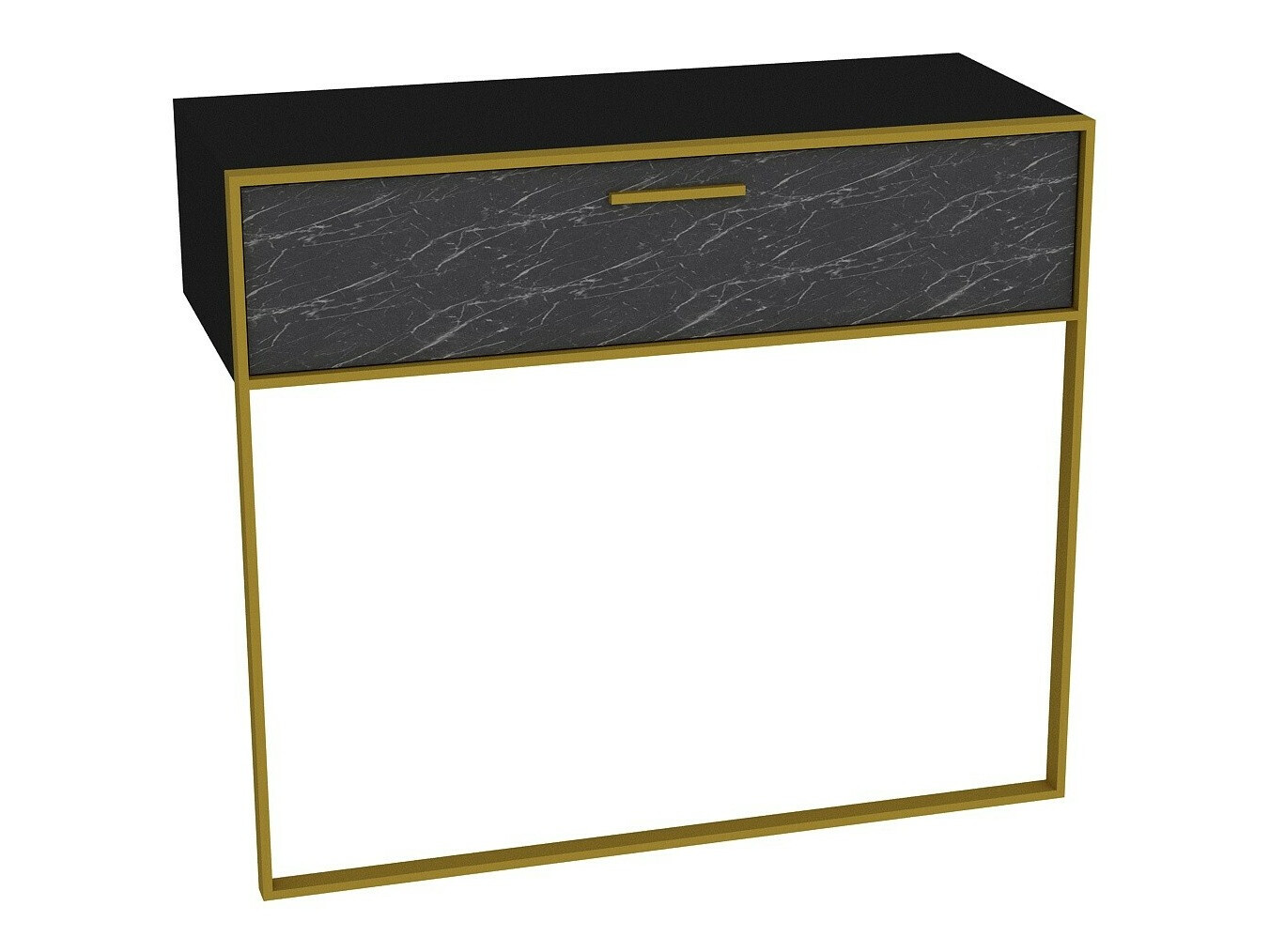 Конзолна маса Kailua 907 (Черен + Черен мрамор)