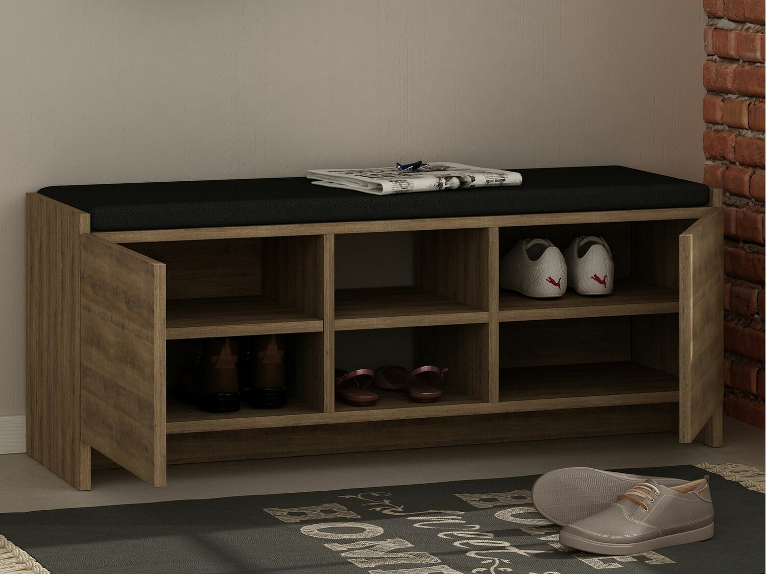 Етажерка за обувки Kailua 1047 (Тъмен дъб)