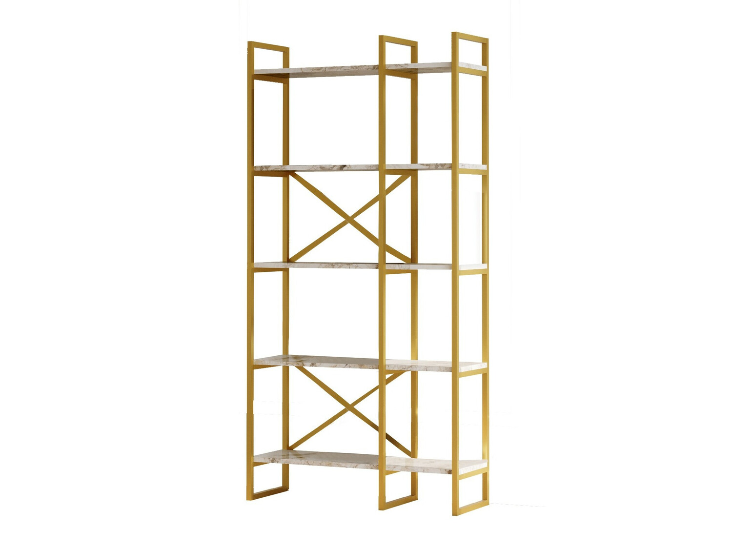 Етажерка Kailua 1082 (Бял мрамор + Златно)