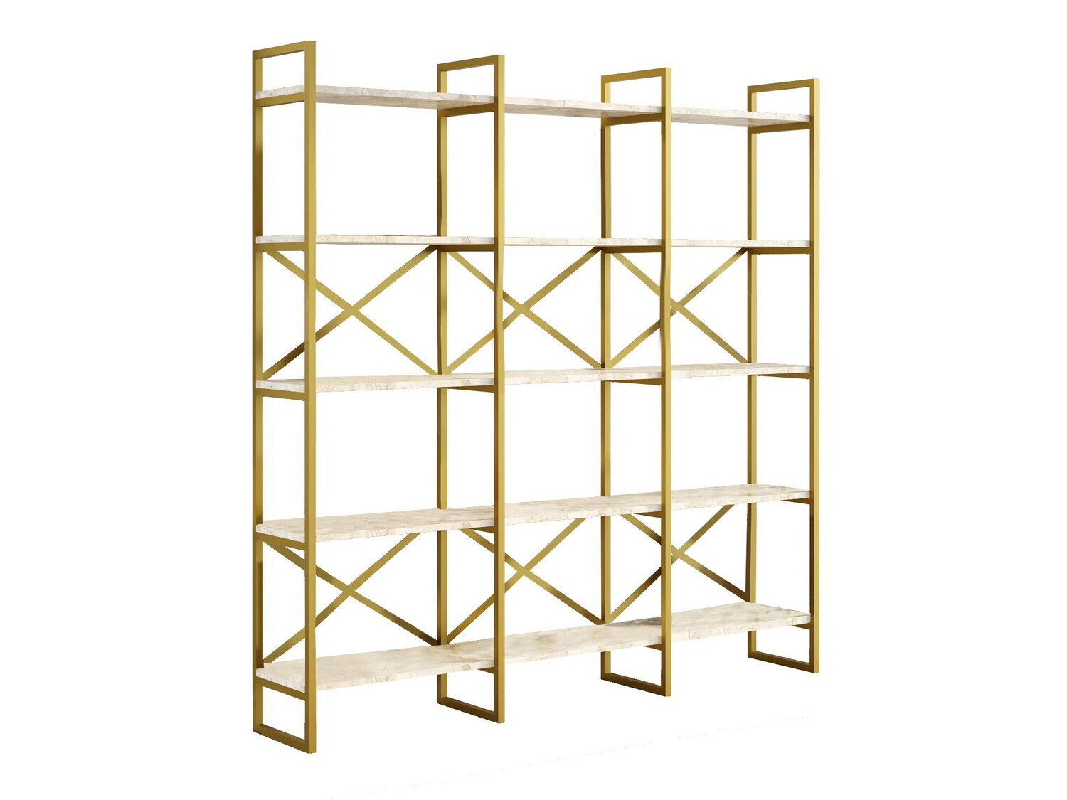 Етажерка Kailua 1093 (Бял мрамор + Златно)