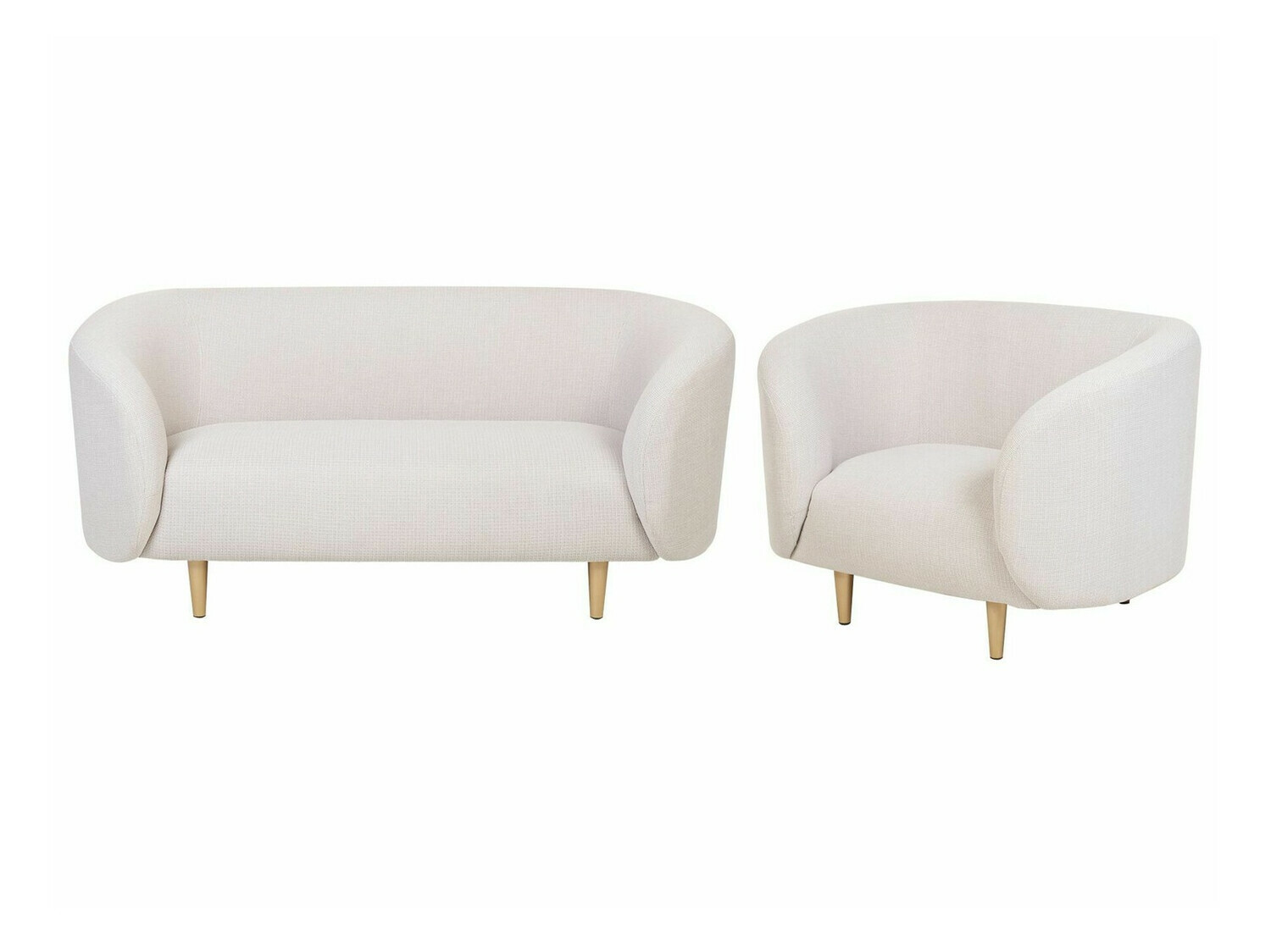 Комплект мека мебел Berwyn 124 (Бежов + Златно)