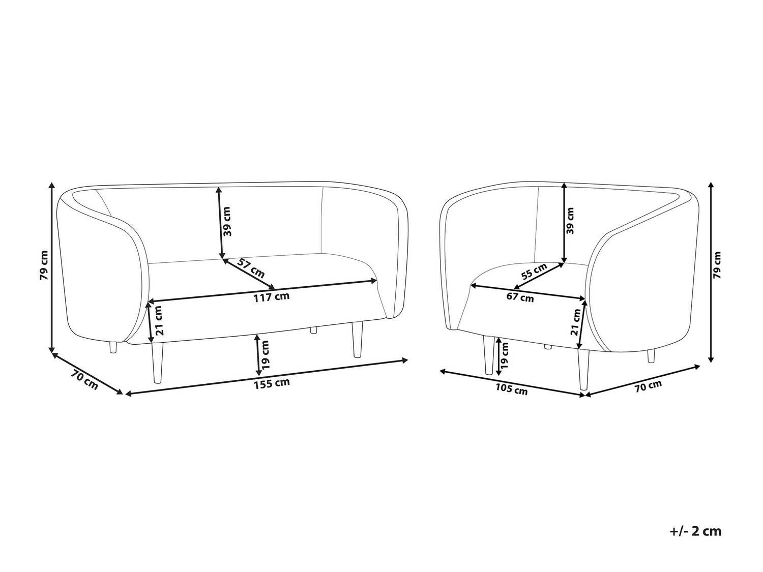 Комплект мека мебел Berwyn 124 (Бежов + Златно)