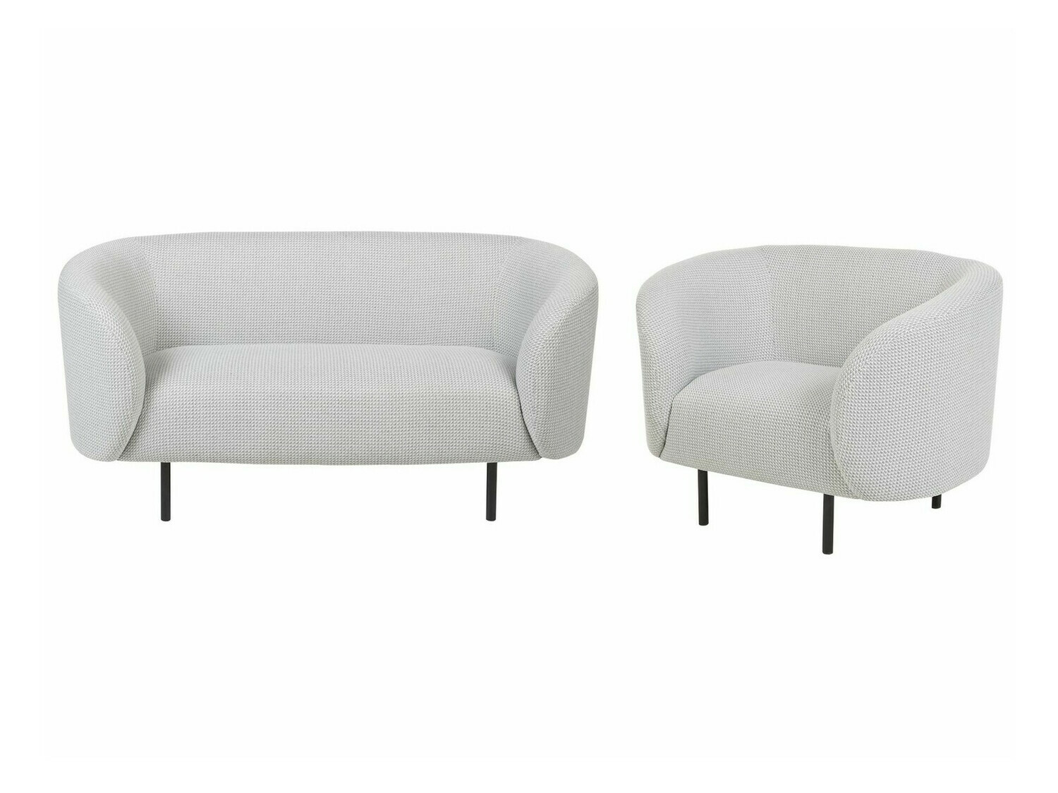 Комплект мека мебел Berwyn 124 (Бял + Черен)