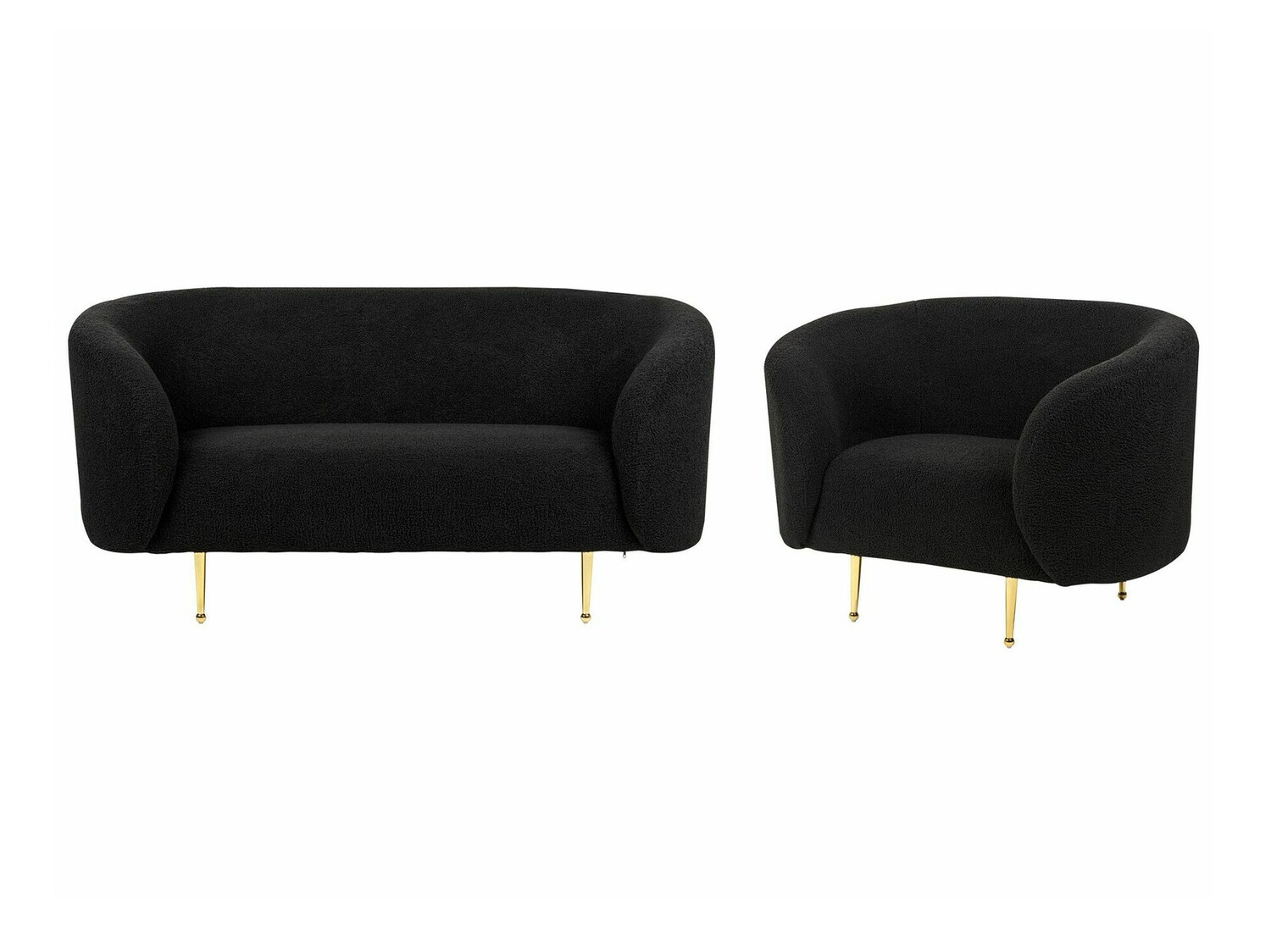 Комплект мека мебел Berwyn 124 (Черен + Златно)