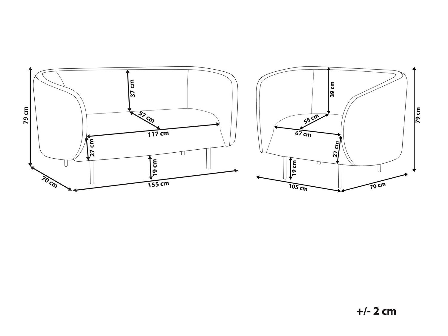 Комплект мека мебел Berwyn 124 (Черен + Златно)