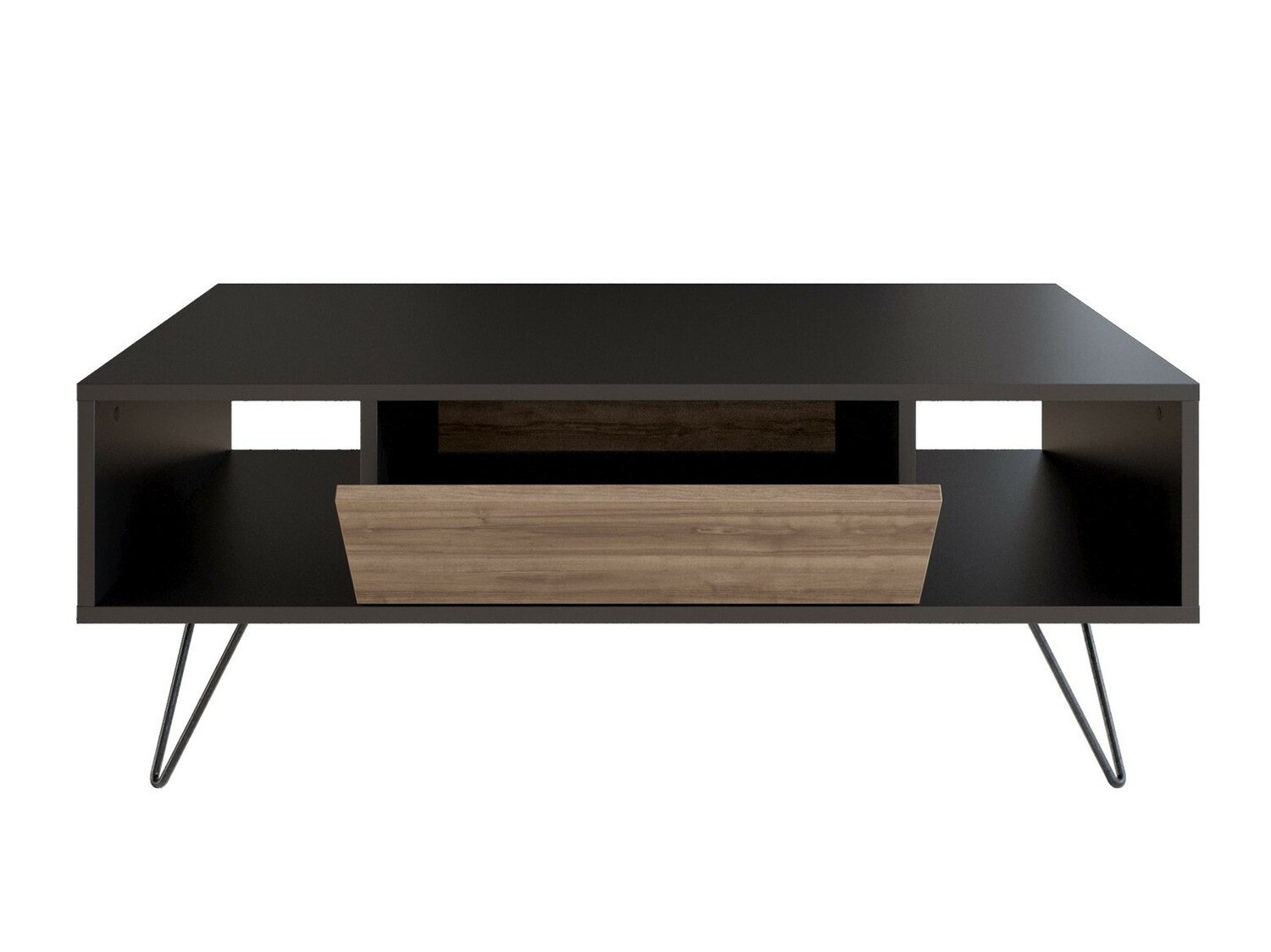 Масичка за кафе Kailua 1211 (Черен + Орех)