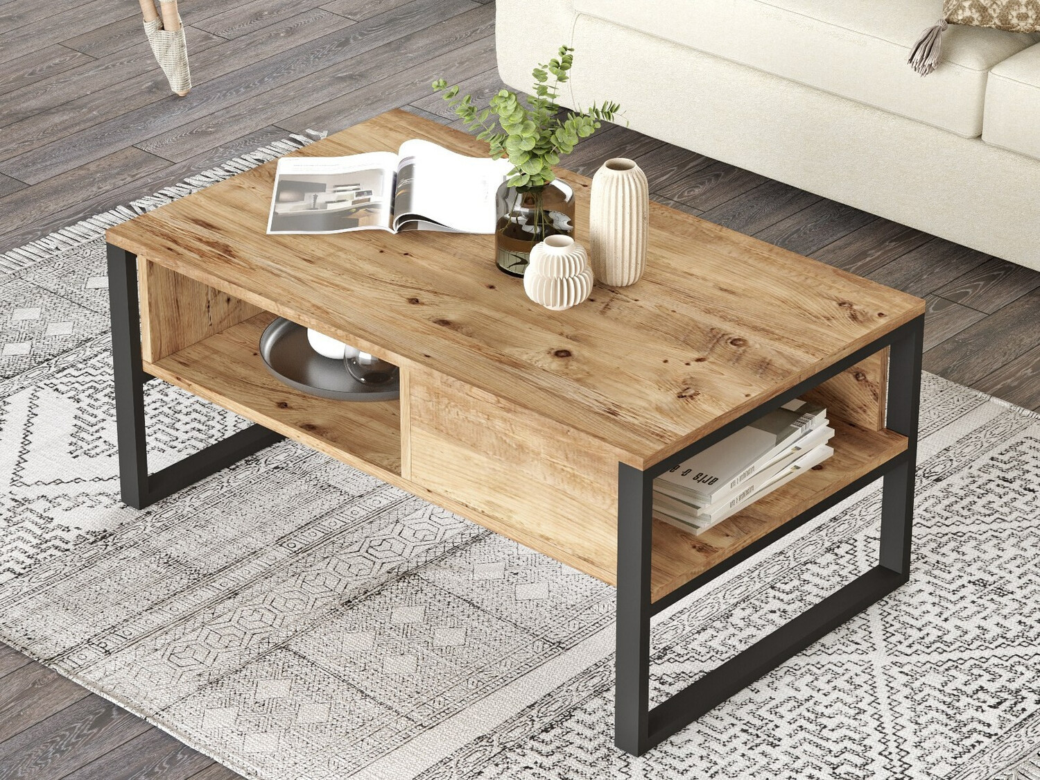 Масичка за кафе Kailua 1220 (Черен + Бор)