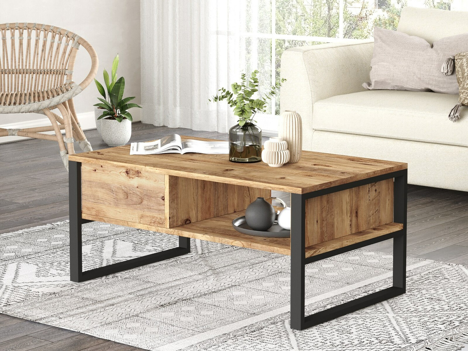 Масичка за кафе Kailua 1220 (Черен + Бор)