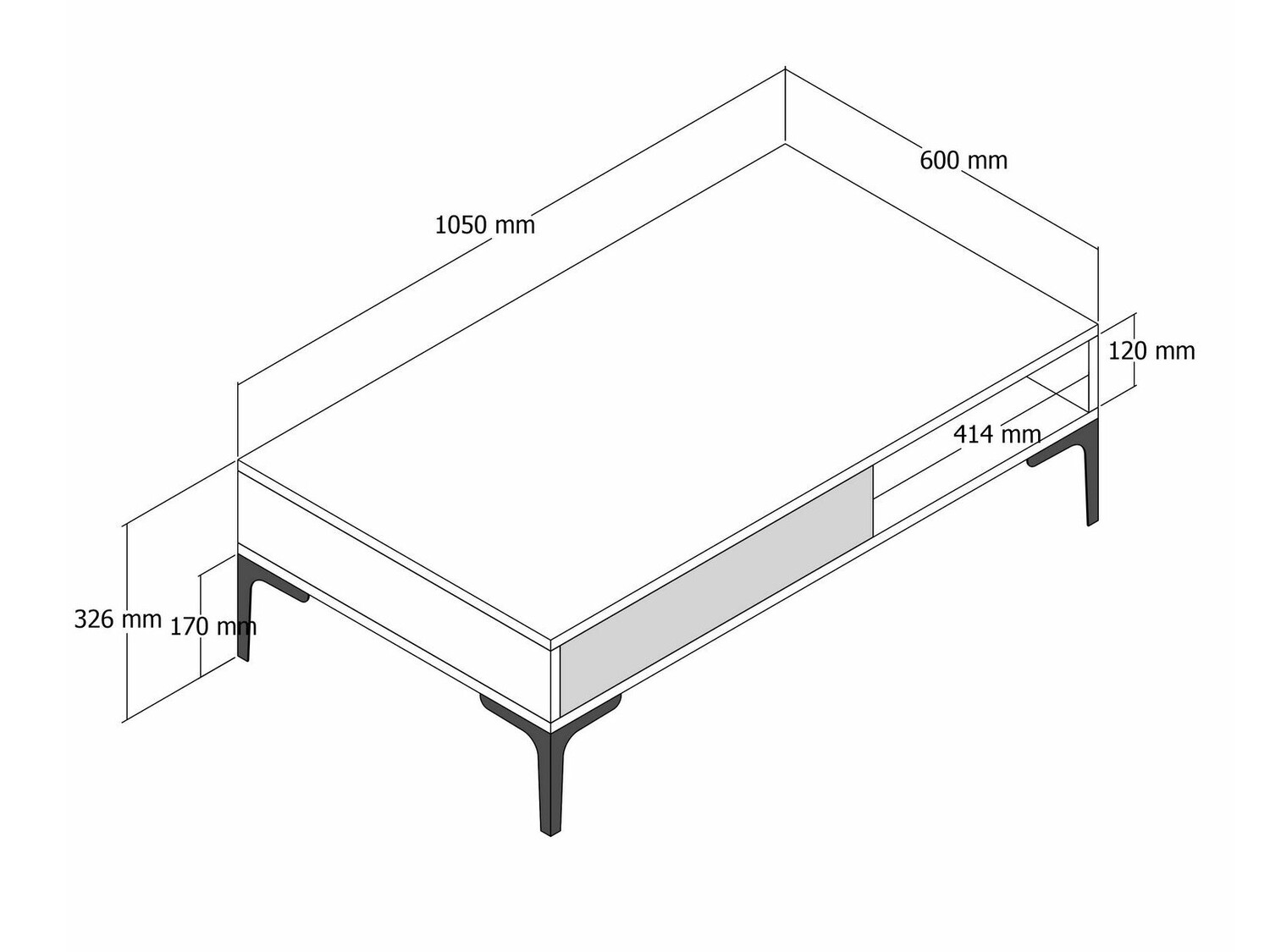 Масичка за кафе Kailua 1239 (Орех + Бял мрамор)