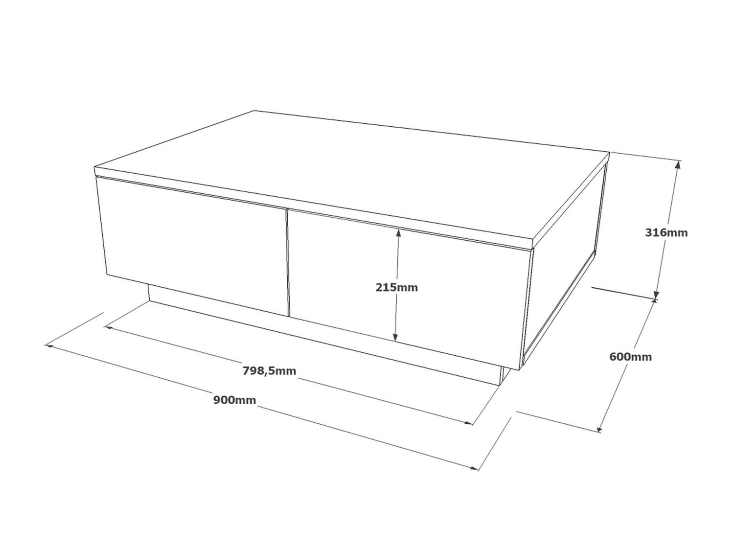 Масичка за кафе Kailua 1248 (Антрацит + Светло сив)
