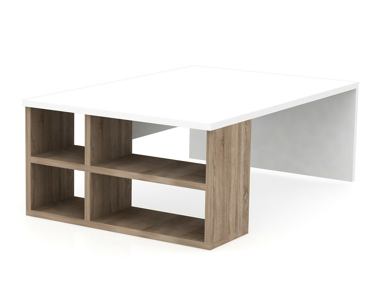 Масичка за кафе Kailua 1265 (Бял + Ярък дърво)