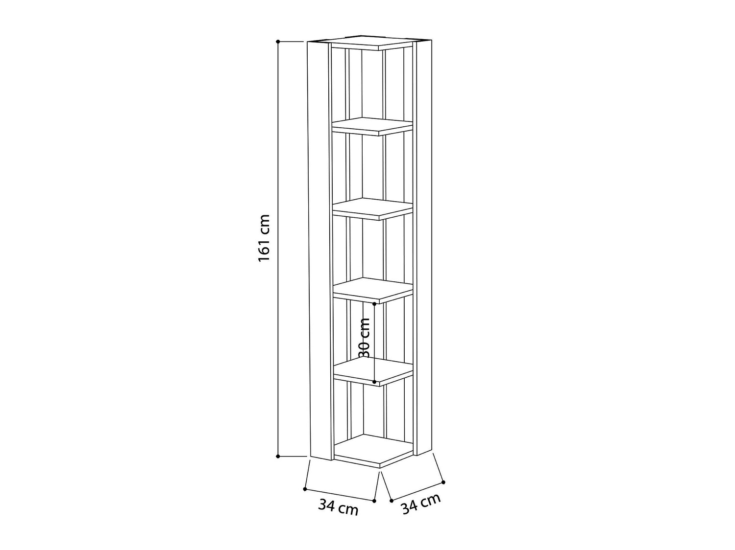 Ъглова етажерка Kailua 1288