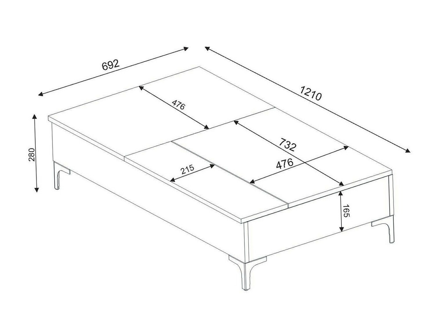 Трансформираща се масичка за кафе Kailua 1296 (Бял)
